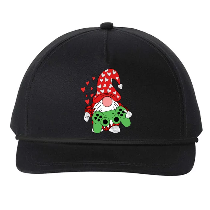 Gamer Gnome Funny Video Game Christmas Gift Snapback Five-Panel Rope Hat