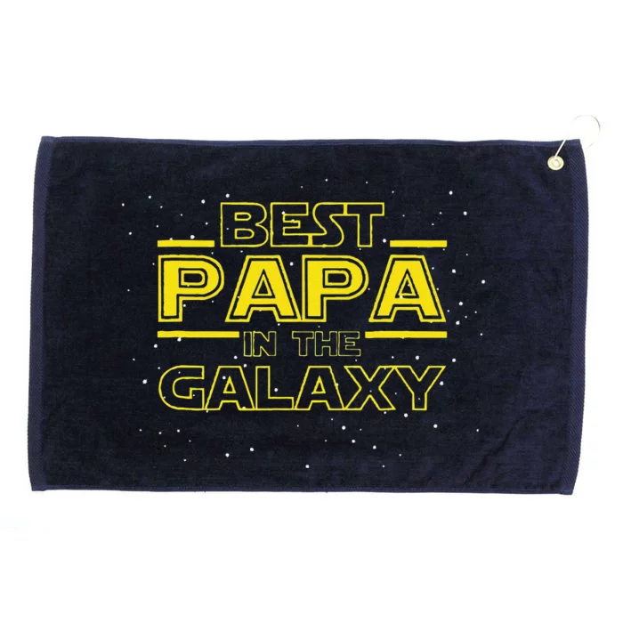 Grandpa Gift For Papa Best Papa In The Galaxy Grommeted Golf Towel