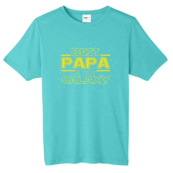 Grandpa Gift For Papa Best Papa In The Galaxy ChromaSoft Performance T-Shirt