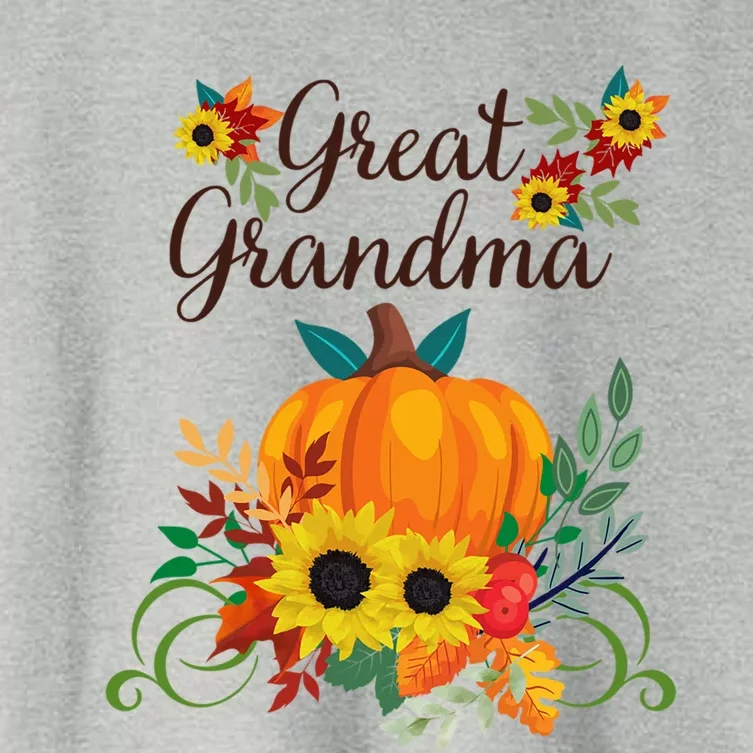 Great Grandma Fall Autumn Pumpkin Sunflowers Thanksgiving Gift Women's Crop Top Tee