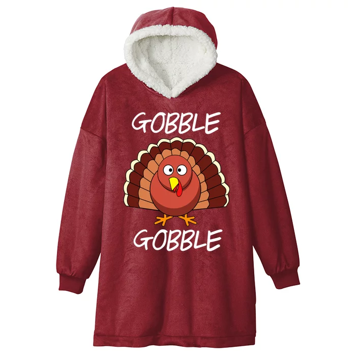 Gobble Gobble Funny Thanksgiving Gift Hooded Wearable Blanket