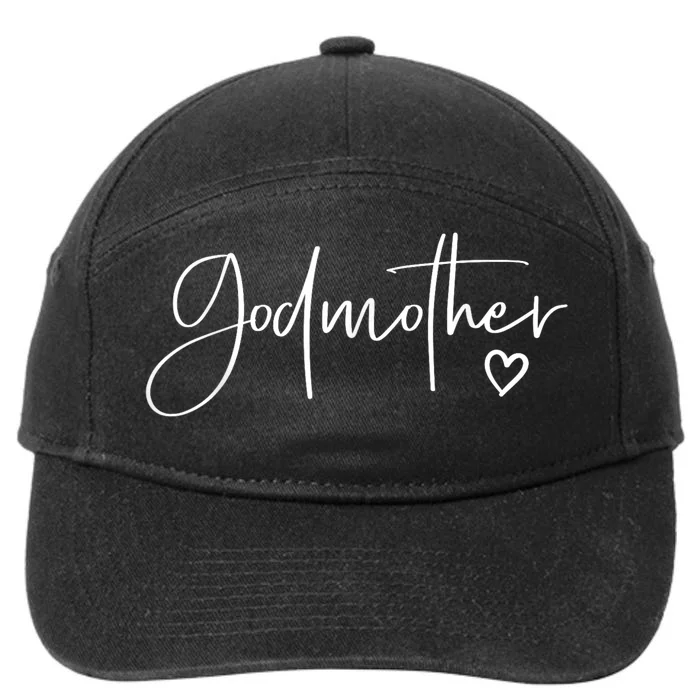 Godmother Gifts For Women Heart MotherS Day Godmother 7-Panel Snapback Hat