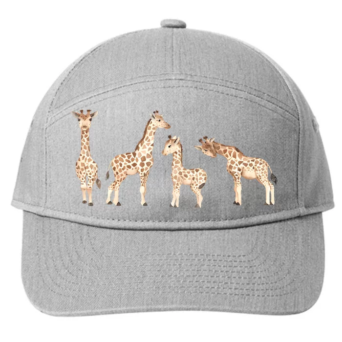 Giraffe Gift For Animal Love 7-Panel Snapback Hat