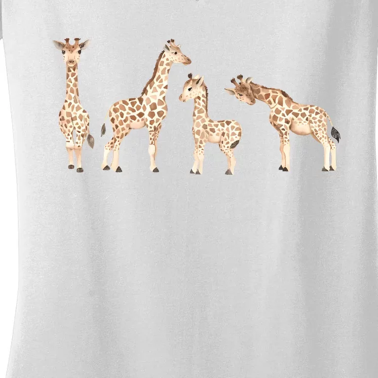 Giraffe Gift For Animal Love Women's V-Neck T-Shirt