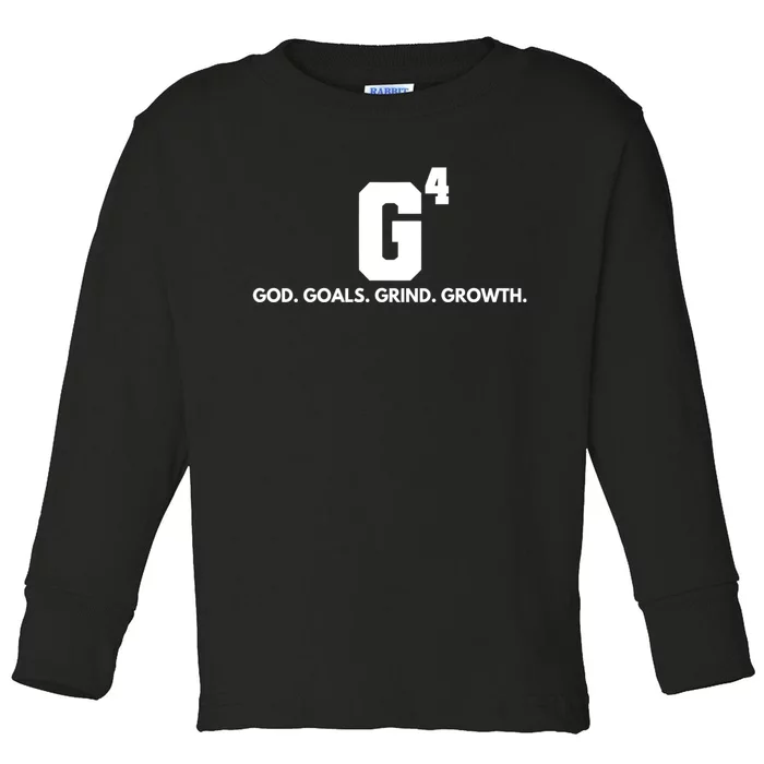 God Goals Grind Growth Toddler Long Sleeve Shirt