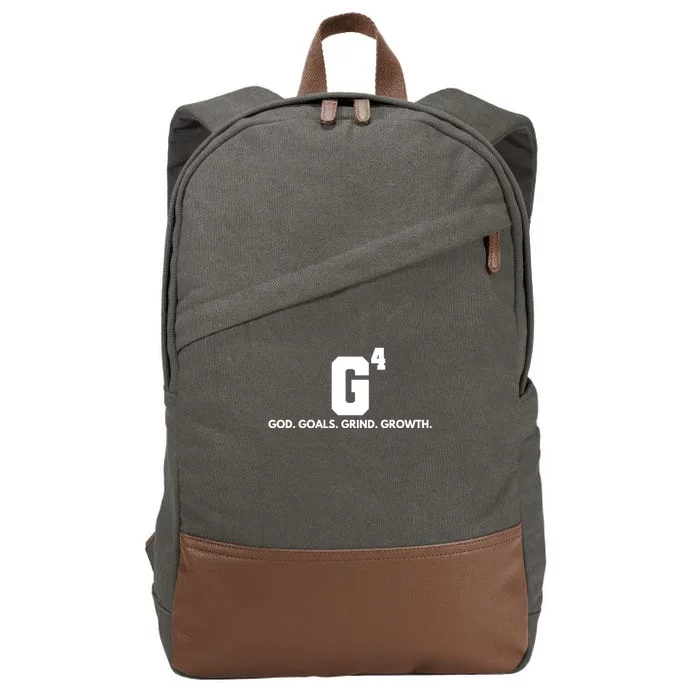 God Goals Grind Growth Cotton Canvas Backpack