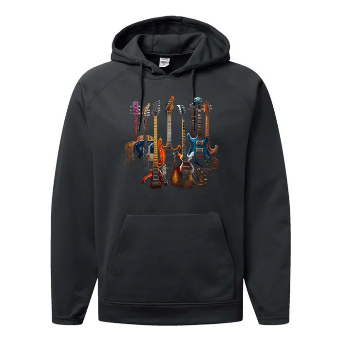 Guitars Guitarists Gift Performance Fleece Hoodie