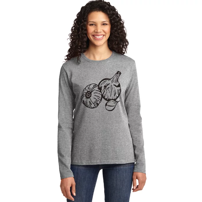 Garlic Garden Gift Ladies Long Sleeve Shirt