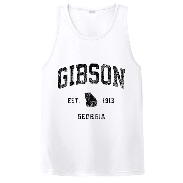 Gibson Georgia Ga Vintage Athletic Black Sports Design Performance Tank