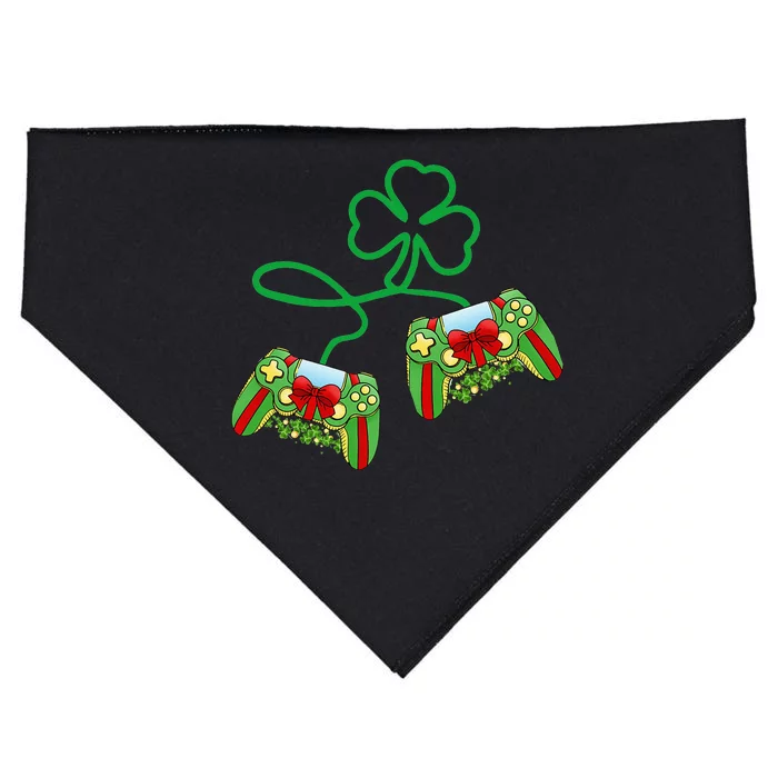 Gamer Gifts Game Shamrock St PatricksDay Irish USA-Made Doggie Bandana