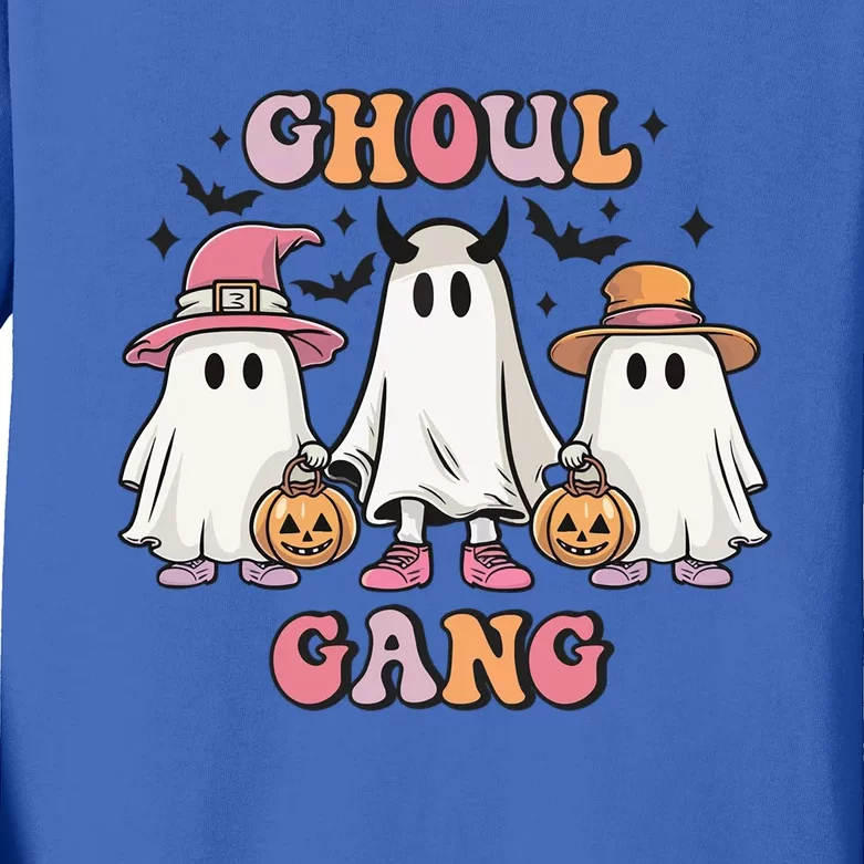 Ghoul Gang Groovy Boo Witch Funny Halloween Gift Kids Long Sleeve Shirt