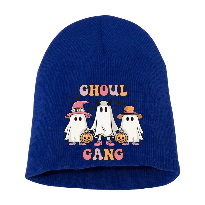 Ghoul Gang Groovy Boo Witch Funny Halloween Gift Short Acrylic Beanie