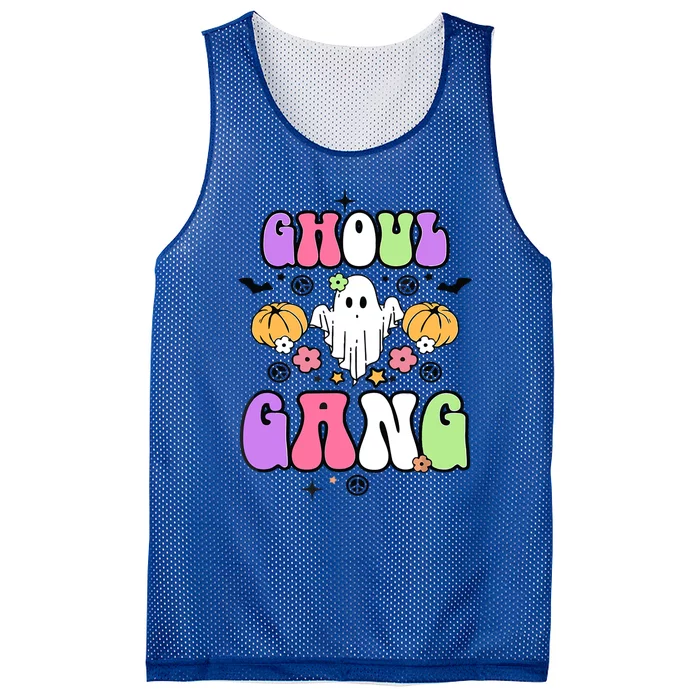 Ghoul Gang Groovy Hey Boo Pumpkin Boo Crew Funny Halloween Gift Mesh Reversible Basketball Jersey Tank