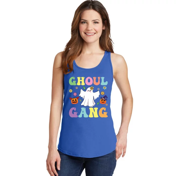 Ghoul Gang Groovy Hey Boo Pumpkin Boo Crew Halloween Retro Funny Gift Ladies Essential Tank