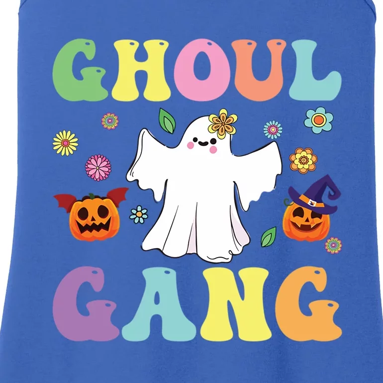 Ghoul Gang Groovy Hey Boo Pumpkin Boo Crew Halloween Retro Funny Gift Ladies Essential Tank