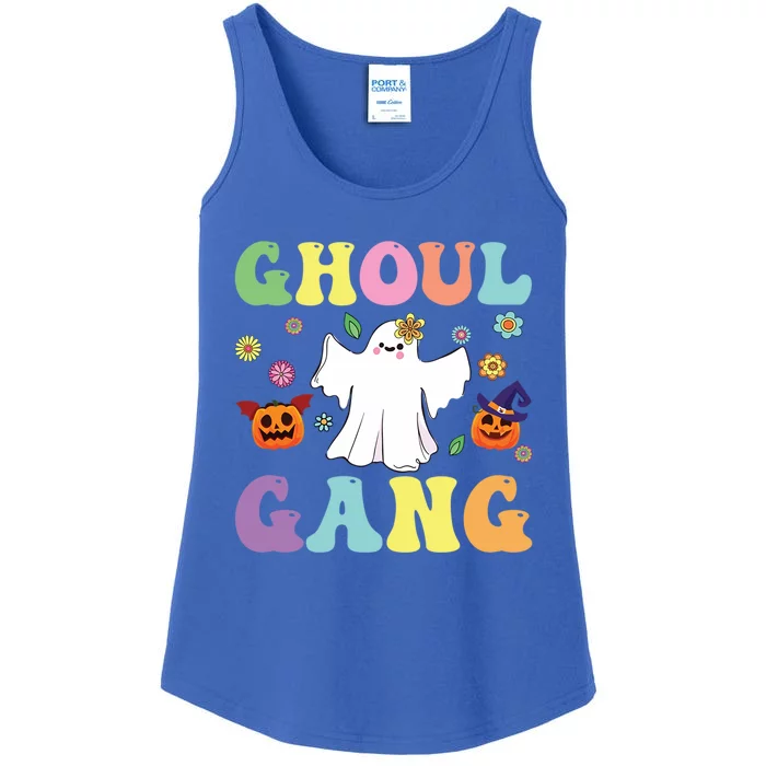 Ghoul Gang Groovy Hey Boo Pumpkin Boo Crew Halloween Retro Funny Gift Ladies Essential Tank