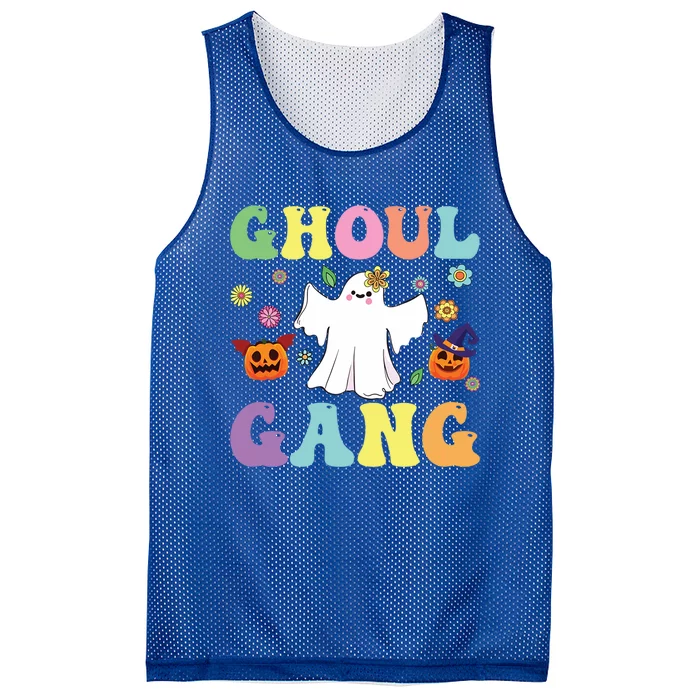 Ghoul Gang Groovy Hey Boo Pumpkin Boo Crew Halloween Retro Funny Gift Mesh Reversible Basketball Jersey Tank