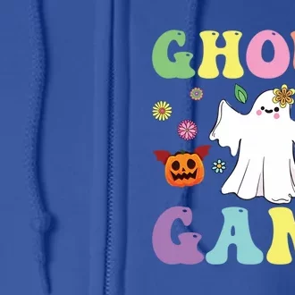 Ghoul Gang Groovy Hey Boo Pumpkin Boo Crew Halloween Retro Funny Gift Full Zip Hoodie