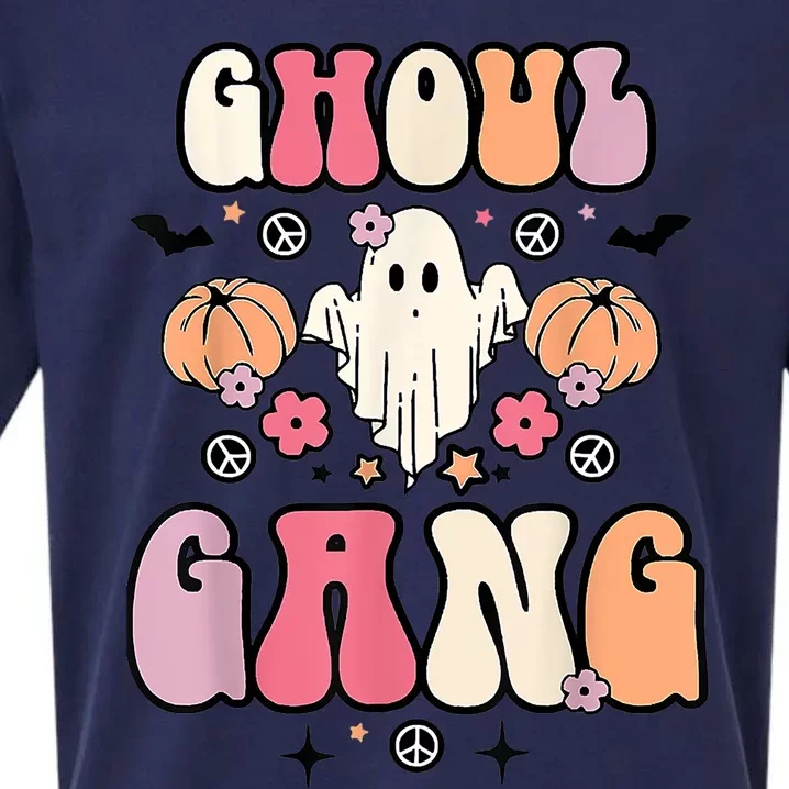 Ghoul Gang Groovy Hey Boo Pumpkin Boo Crew Halloween Costume Great Gift Sueded Cloud Jersey T-Shirt