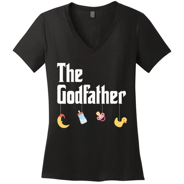 Godfather Godson Goddaughter Godchild Godparent Women's V-Neck T-Shirt