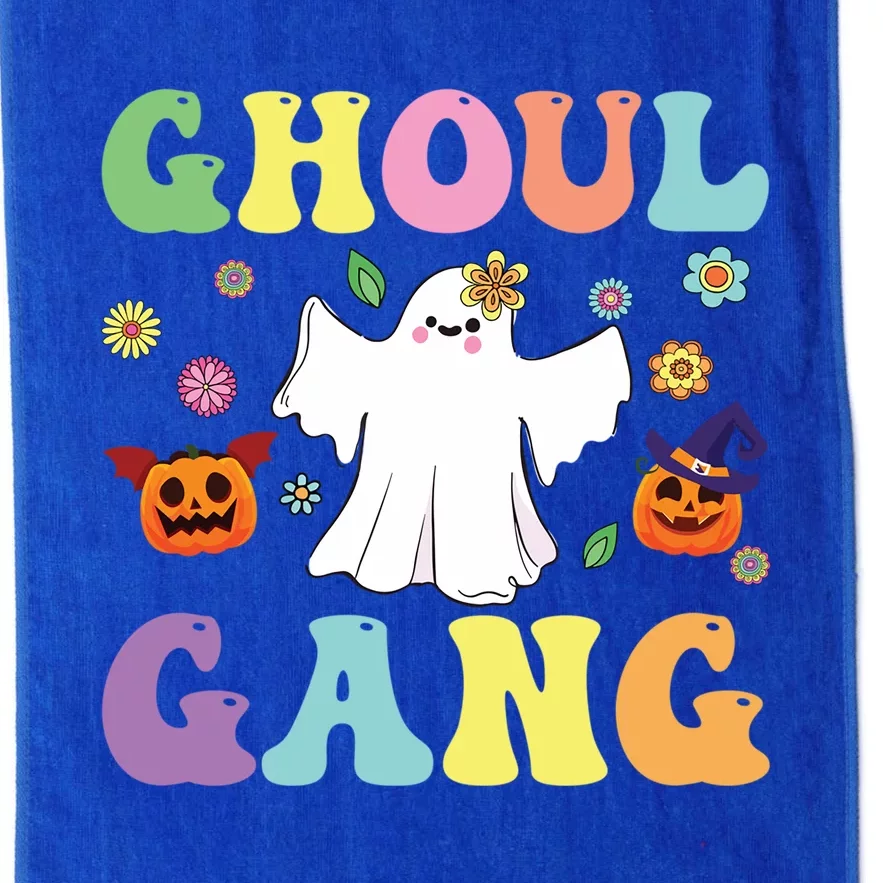 Ghoul Gang Groovy Hey Boo Pumpkin Boo Crew Halloween Retro Funny Gift Platinum Collection Golf Towel