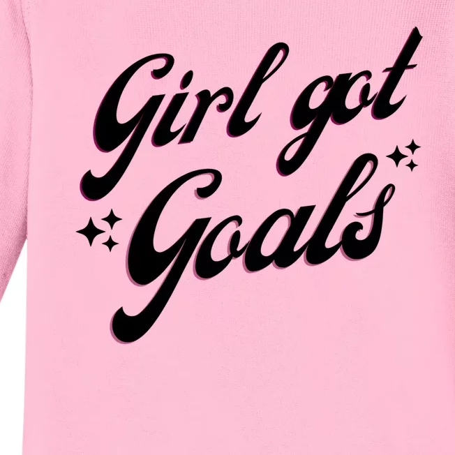 Girl Got Goals Baby Long Sleeve Bodysuit