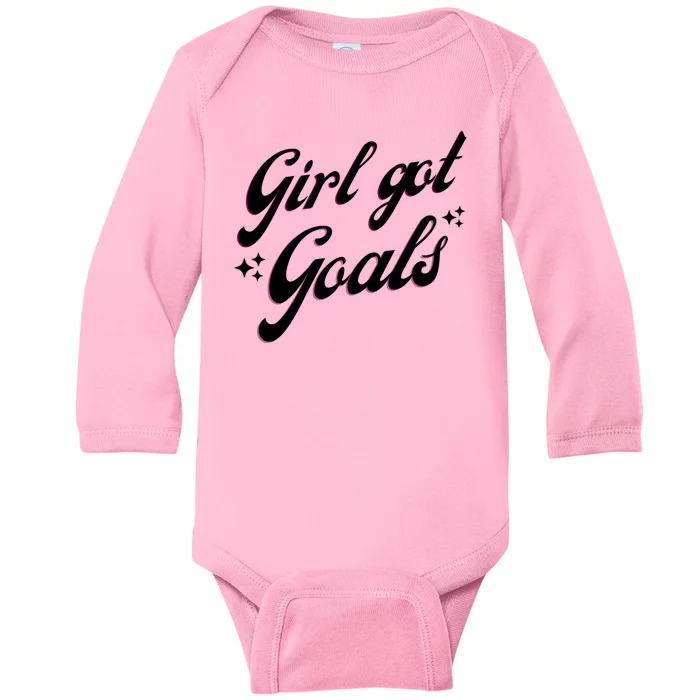 Girl Got Goals Baby Long Sleeve Bodysuit