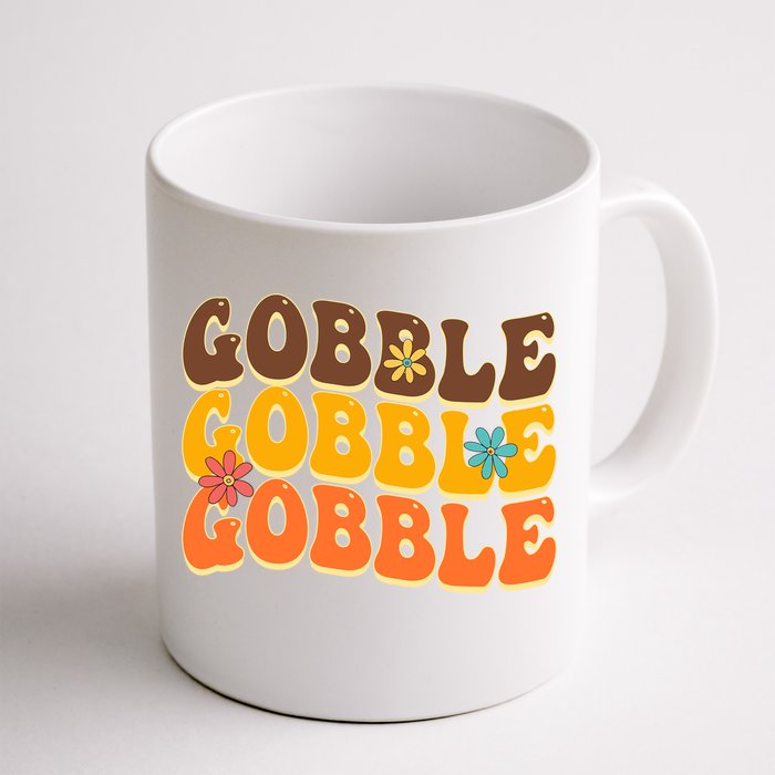 Gobble Gobble Gobble Retro Funny Thanksgiving (1) Cute Gift Front & Back Coffee Mug