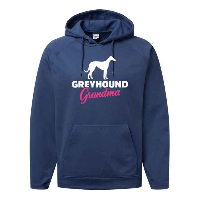 Greyhound Grandma Gift Performance Fleece Hoodie