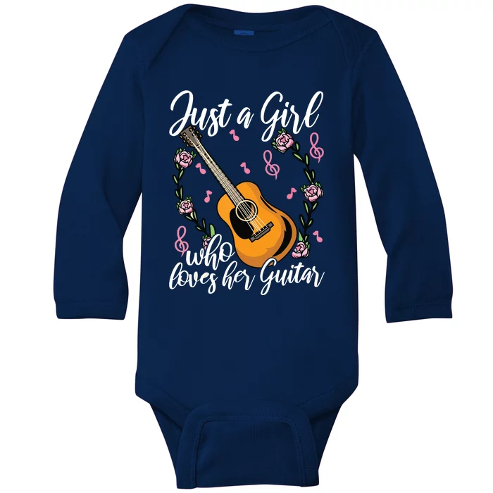 Guitar Girl Guitarist Guitar Player Guitar Lover Gift Baby Long Sleeve Bodysuit