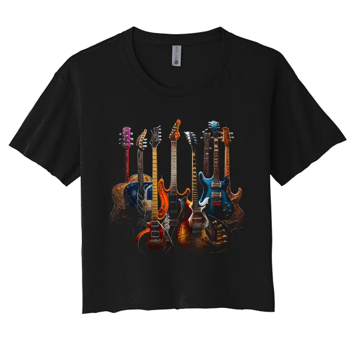 Guitars Guitarists Women's Crop Top Tee