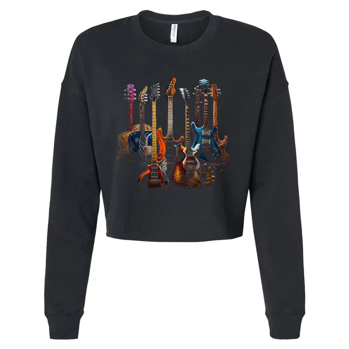 Guitars Guitarists Cropped Pullover Crew