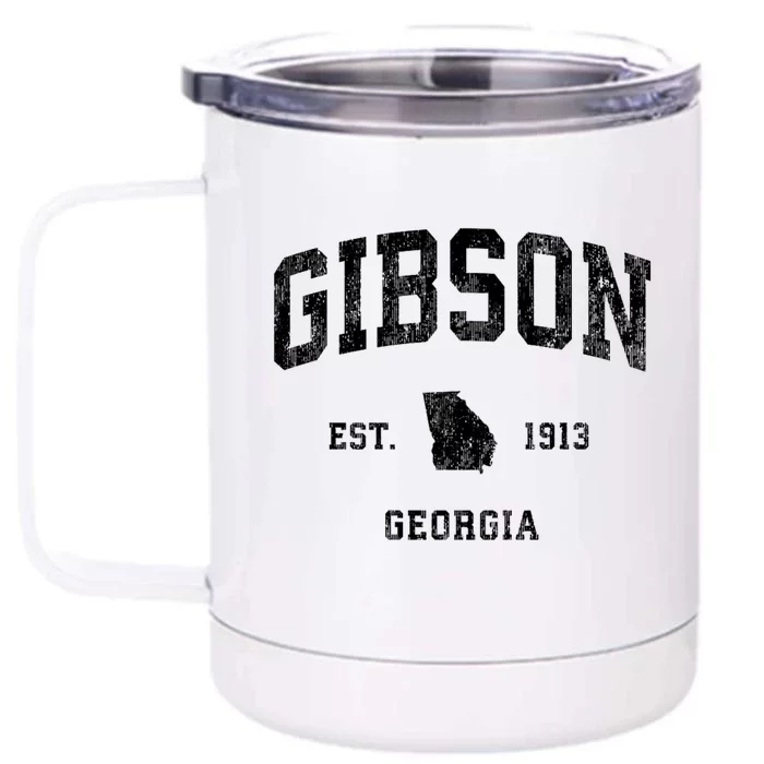 Gibson Georgia Ga Vintage Athletic Front & Back 12oz Stainless Steel Tumbler Cup