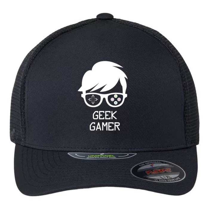 Geek Gamer Gaming Gift For Him Flexfit Unipanel Trucker Cap