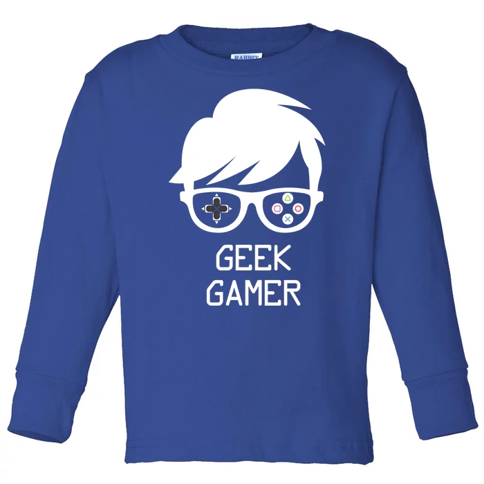 Geek Gamer Gaming Gift For Him Toddler Long Sleeve Shirt