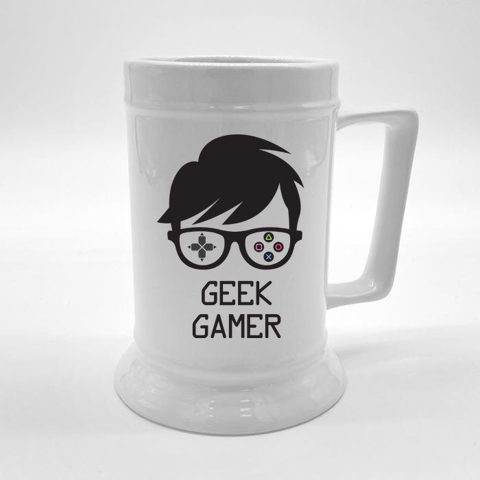 Geek Gamer Gaming Gift For Him Front & Back Beer Stein