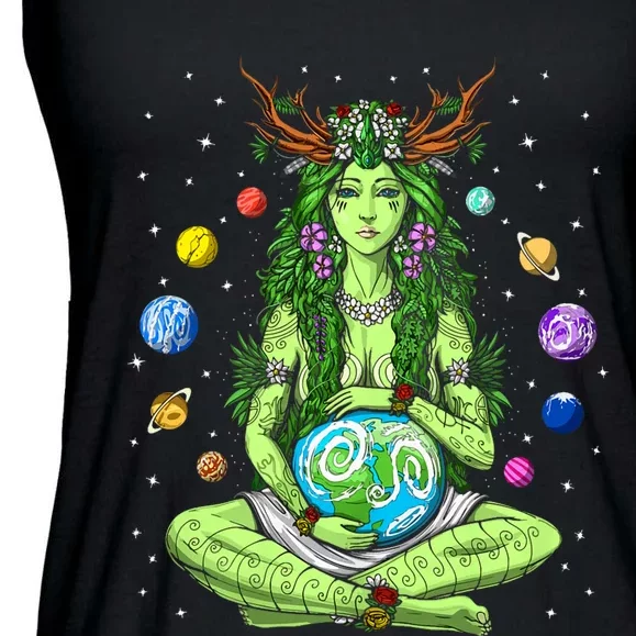 Gaia Greek Goddess Pagan Mother Earth Hippie Nature Witchy Ladies Essential Flowy Tank