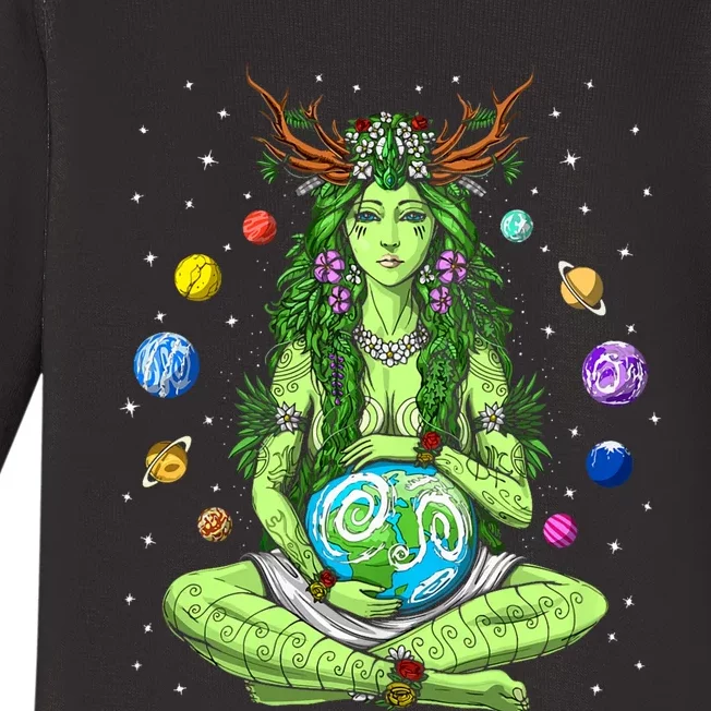 Gaia Greek Goddess Pagan Mother Earth Hippie Nature Witchy Baby Long Sleeve Bodysuit