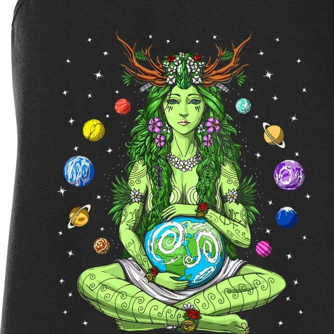 Gaia Greek Goddess Pagan Mother Earth Hippie Nature Witchy Women's Racerback Tank