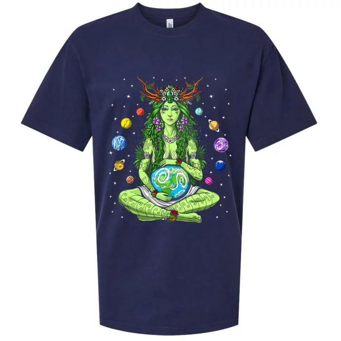 Gaia Greek Goddess Pagan Mother Earth Hippie Nature Witchy Sueded Cloud Jersey T-Shirt