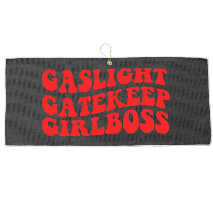 Gaslight Gatekeep Girlboss Apparel Large Microfiber Waffle Golf Towel