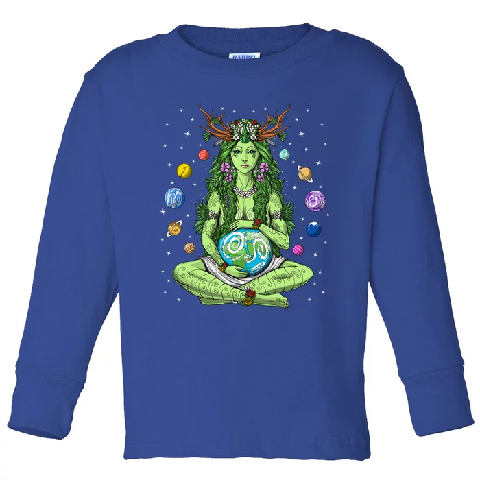 Gaia Greek Goddess Pagan Mother Earth Hippie Nature Witchy Gift Toddler Long Sleeve Shirt