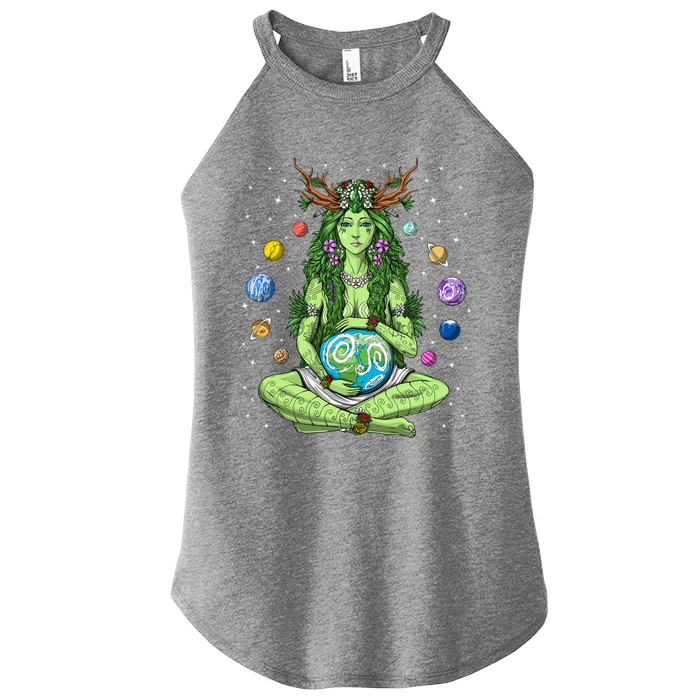 Gaia Greek Goddess Pagan Mother Earth Hippie Nature Witchy Gift Women’s Perfect Tri Rocker Tank