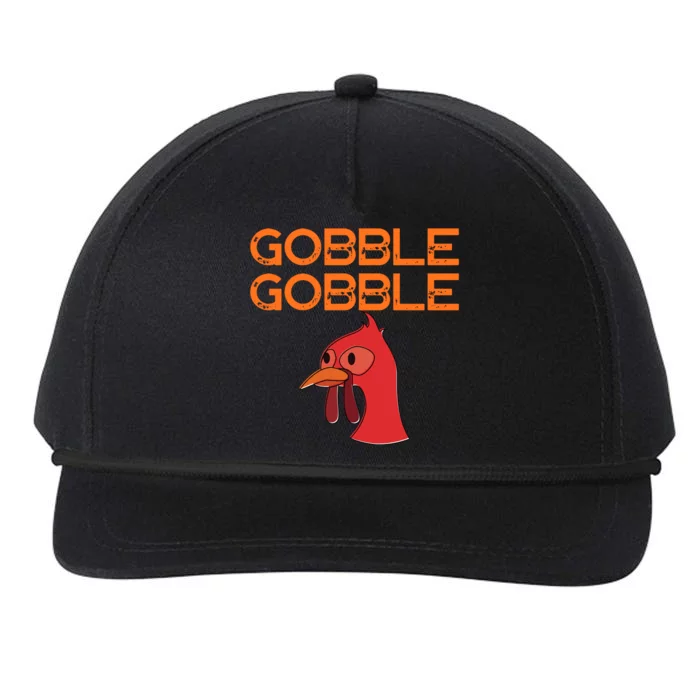 Gobble Gobble Gobble Thanksgiving Turkey Snapback Five-Panel Rope Hat