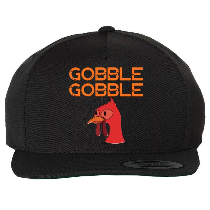 Gobble Gobble Gobble Thanksgiving Turkey Wool Snapback Cap