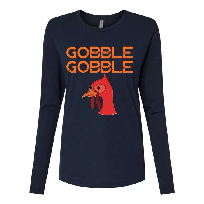 Gobble Gobble Gobble Thanksgiving Turkey Womens Cotton Relaxed Long Sleeve T-Shirt