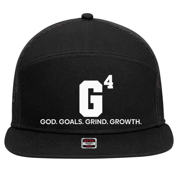 G4 God Goals Grind Growth Funny Christian 7 Panel Mesh Trucker Snapback Hat