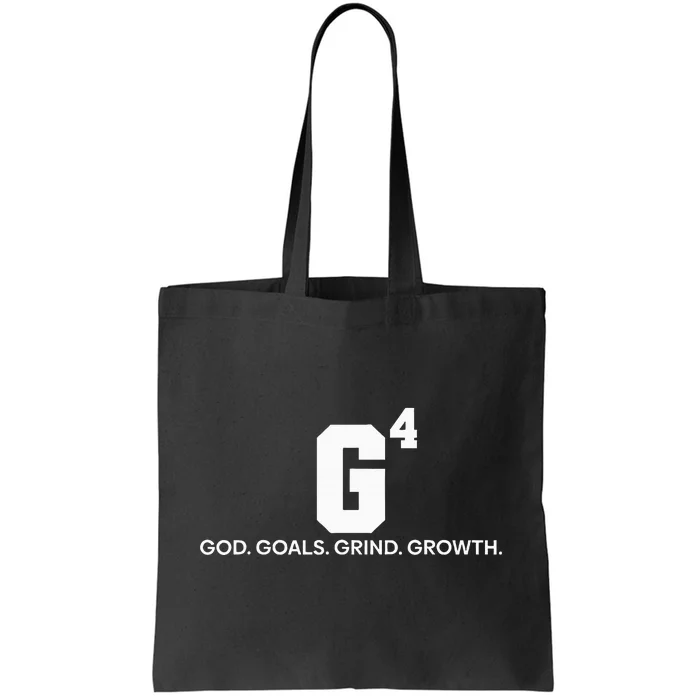 G4 God Goals Grind Growth Funny Christian Tote Bag