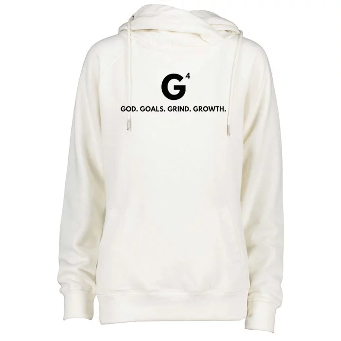 G4 God. Goals. Grind. Growth. Womens Funnel Neck Pullover Hood