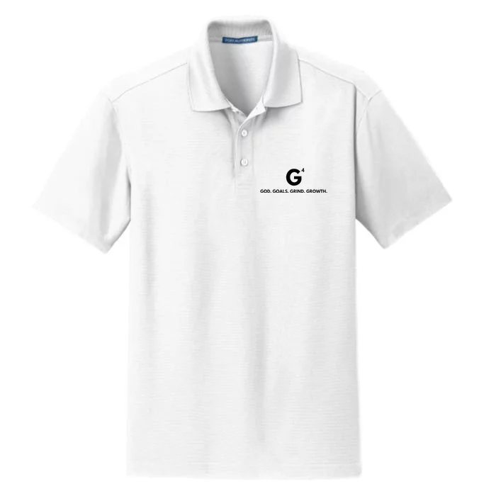 G4 God. Goals. Grind. Growth. Dry Zone Grid Performance Polo